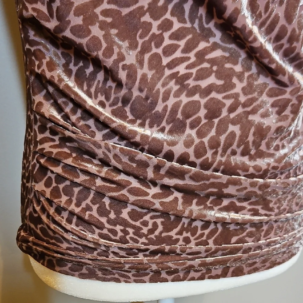 New York & Company Leopard Print Swoop Neck Women's Top Animal Print Cami Tank